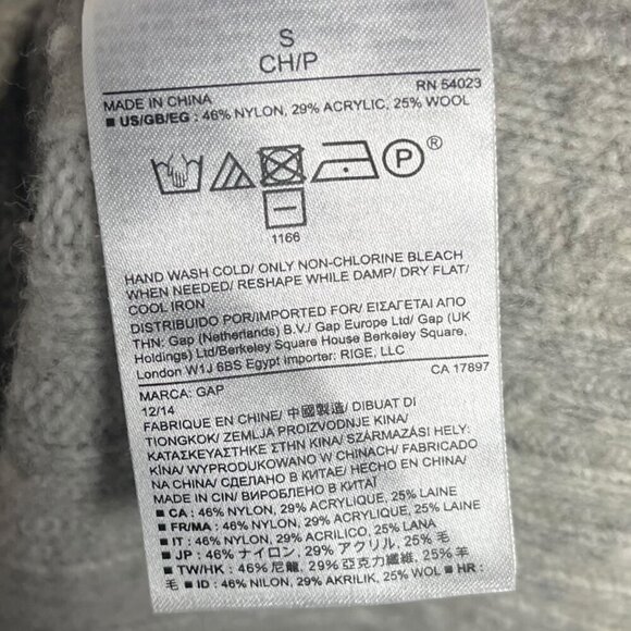 Gap Womens S Wool Blend Rib Knit Pullover Sweater Light Gray Marl Classic Simple - Picture 4 of 4